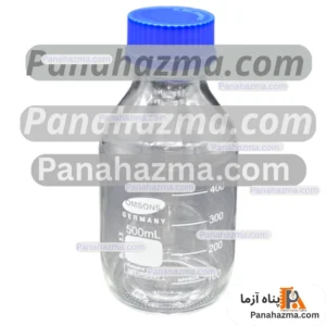 بطری شیشه ای درب آبی ۵۰۰ میلی لیتر آلمانی مدل قابل اتوکلاو