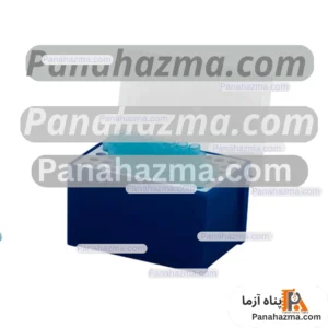 جعبه نوک سمپلر آبی ۶۰ خانه با درب لولایی قفل دار(pip)