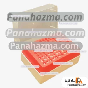 جعبه نوک سمپلر زرد با درب لولایی قفل دار ۹۶خانه کاریز
