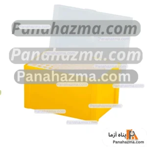 جعبه نوک سمپلر زرد ۹۶ خانه با درب لولایی قفل دار(pip)